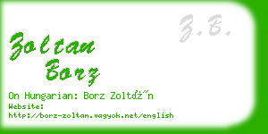 zoltan borz business card